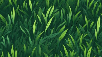 seamless repeatable pattern of green grass field that can be repeated to create an endless pattern. generative A - obrazy, fototapety, plakaty