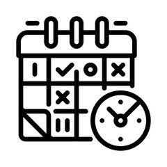 Schedule paper icon. With outline, glyph, filled outline and flat styles