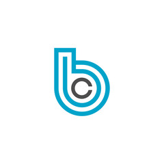 letter BC design logo - obrazy, fototapety, plakaty