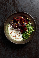 Smoked beets with Parmesan espuma