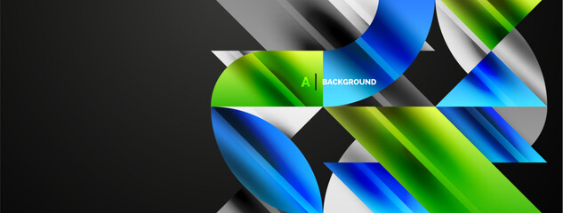 Fototapeta premium Geometric abstract background with abstract geometric shapes. Concept of creative technology, digital art, social communication, modern science for poster, cover, banner, brochure, website