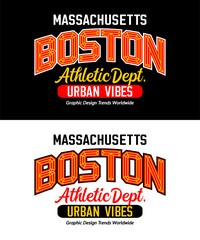 Boston Massachusetts shadow line urban sports typeface, typography, for t-shirt, posters, labels, etc.