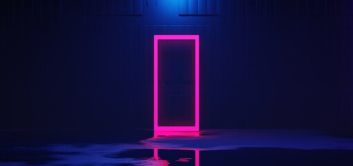 futuristic gaming esports background abstract wallpaper, cyberpunk style scifi game, stage concert scene in pedestal display room, led neon glow light, 3d illustration rendering