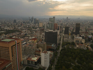 Different images of the south of Mexico City, sunsets over the metropolis