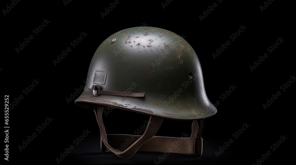 Poster War helmet of military.  Generative Ai