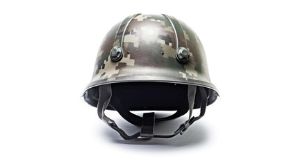 Fototapeta premium Helmet army isolated on white background. Generative Ai