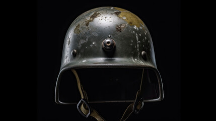 Fototapeta premium War helmet of military. Generative Ai