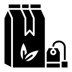 Illustration of Tea Bag design Glyph Icon