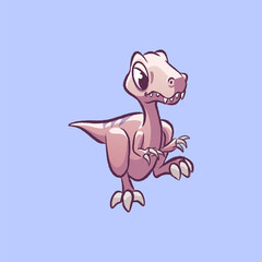 Isolated Dinosaurs Clipart Velociraptor Cartoon for Sticker