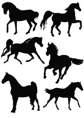 Six Horse silhouettes.