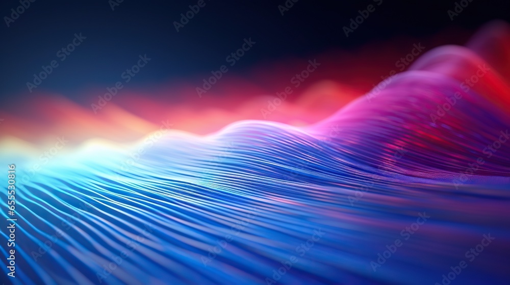 Poster a colorful wave of light on a black background with a black background. generative ai