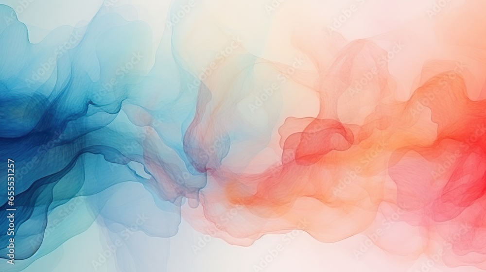Poster a colorful background with smoke in the middle of the image. generative ai