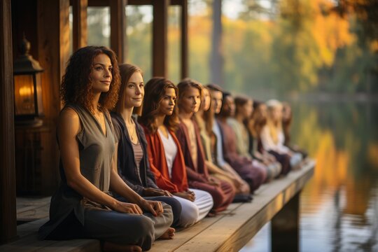 woman meditating in zen mode