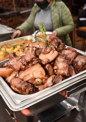 Typical food of Peruvian food, lomo saltado, anticuchos, ceviche, chaufa rice