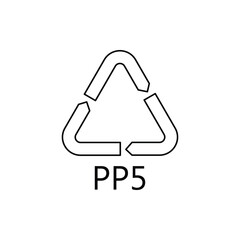 PP5 plastic recycling icon design. isolated on white background. vector illustration