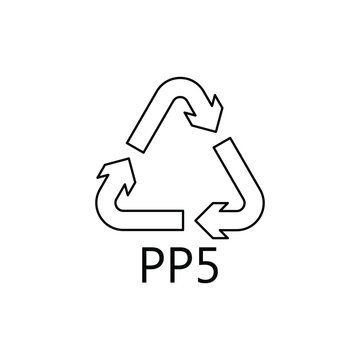 PP5 plastic recycling icon design. isolated on white background. vector illustration