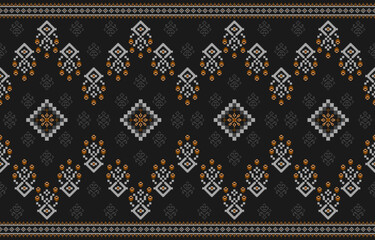 Geometric design fabric pattern, seamless, wallpaper, clothing, carpet, fiber, yarn and shawl. Asian Indian. Abstract background.
