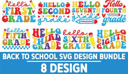 Back to school svg design bundle, happy first day of school t shirt bundle, typography t-shirts, kids tshirt
