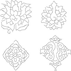 Vector sketch illustration of traditional ethnic floral vintage classic baground ornament design 