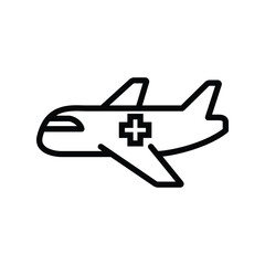 Air ambulance plane vector icon