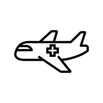Air ambulance plane vector icon
