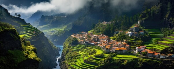 Beautiful nature on the Madeira Islands, Portugal. Generative ai - obrazy, fototapety, plakaty