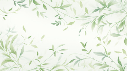 Artistic style with leaves depicted on a clean white background
