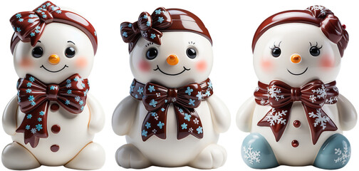 winter time, christmas time, collection of snowmen