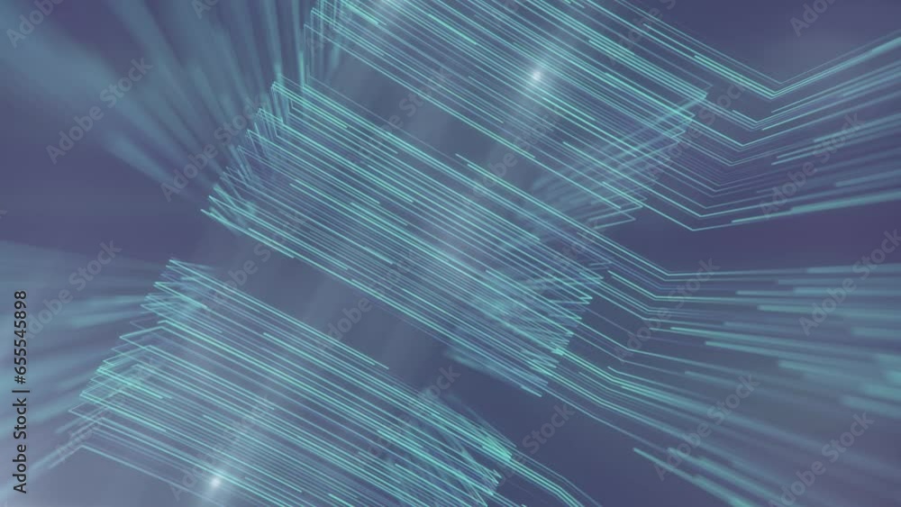 Aufkleber Background with loop animation of bright streams of light rays. 3d rendering