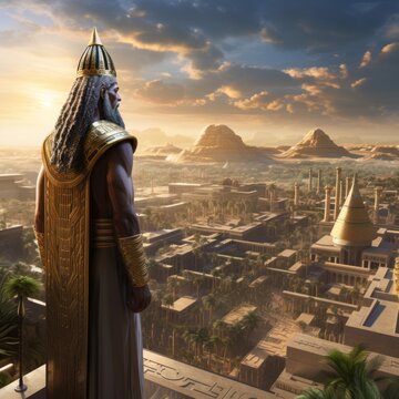 Anunnaki Sumerian God King Watching over Ancient Mesopotamia