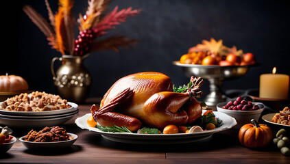Delicious Thanksgiving turkey dinner
