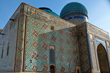 Turkestan, Kazakhstan - 10.15.2019 : Mausoleum of Khoja Ahmed Yasawi. Historical complex, UNESCO heritage.