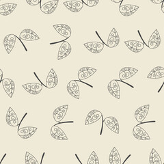 Tropical floral line art seamless pattern. Suitable for backgrounds, wallpapers, fabrics, textiles, wrapping papers, printed materials, and many more.