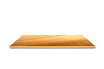 Perspective view of shelf  and top table or with texture on gold background, isolated gold modern...