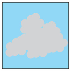 Cloud. Abstract white cloudy set isolated on blue background. Vector illustration.