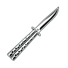Vector Balisong Knife Isolated - 655548470