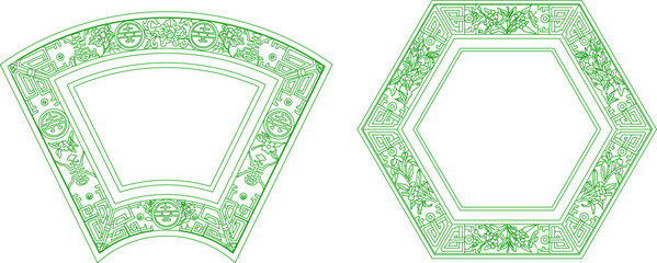 Vector sketch illustration of traditional ethnic vintage classic ornament design