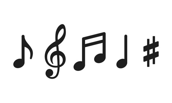 Vector illustration set of music note icons
