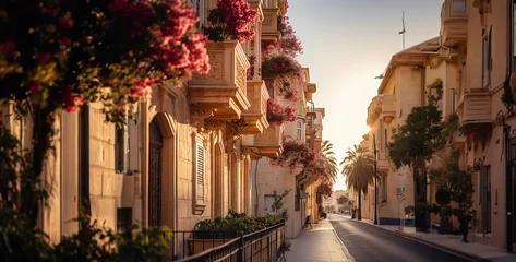 Fotobehang a large maltese square with apartments built. Generative Ai content © Kashif Ali 72