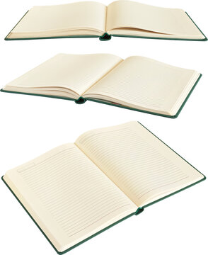 open notebook set different angle view
