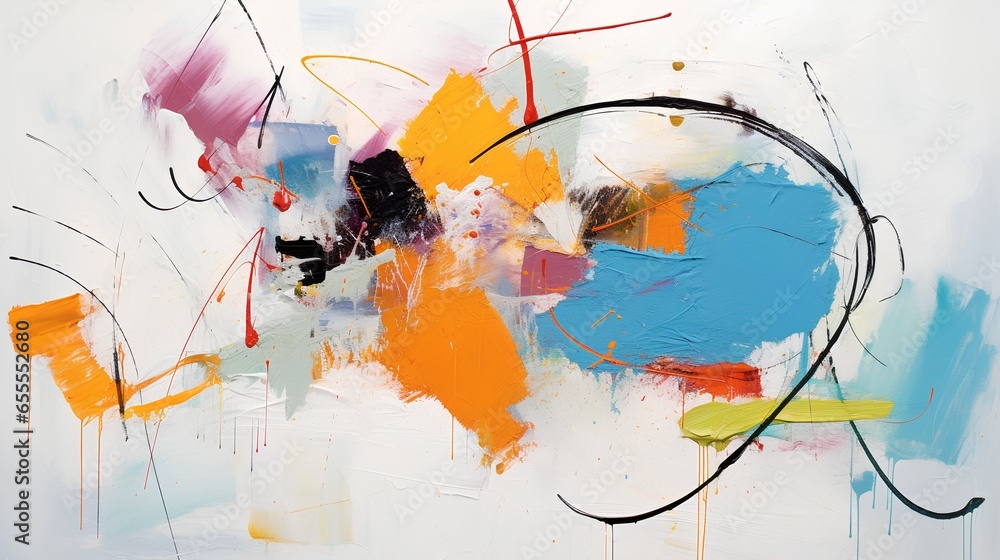 Poster an abstract art painting that encapsulates the concept of creativity. the image showcases a vibrant 
