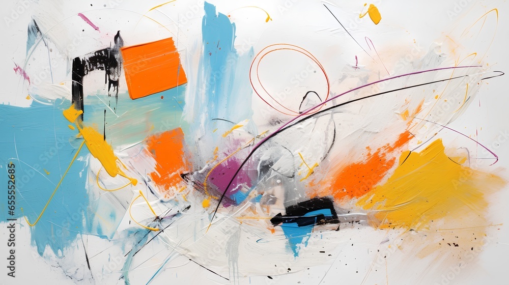 Poster an abstract art painting that encapsulates the concept of creativity. the image showcases a vibrant 