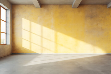 plain room with yellow concrete walls