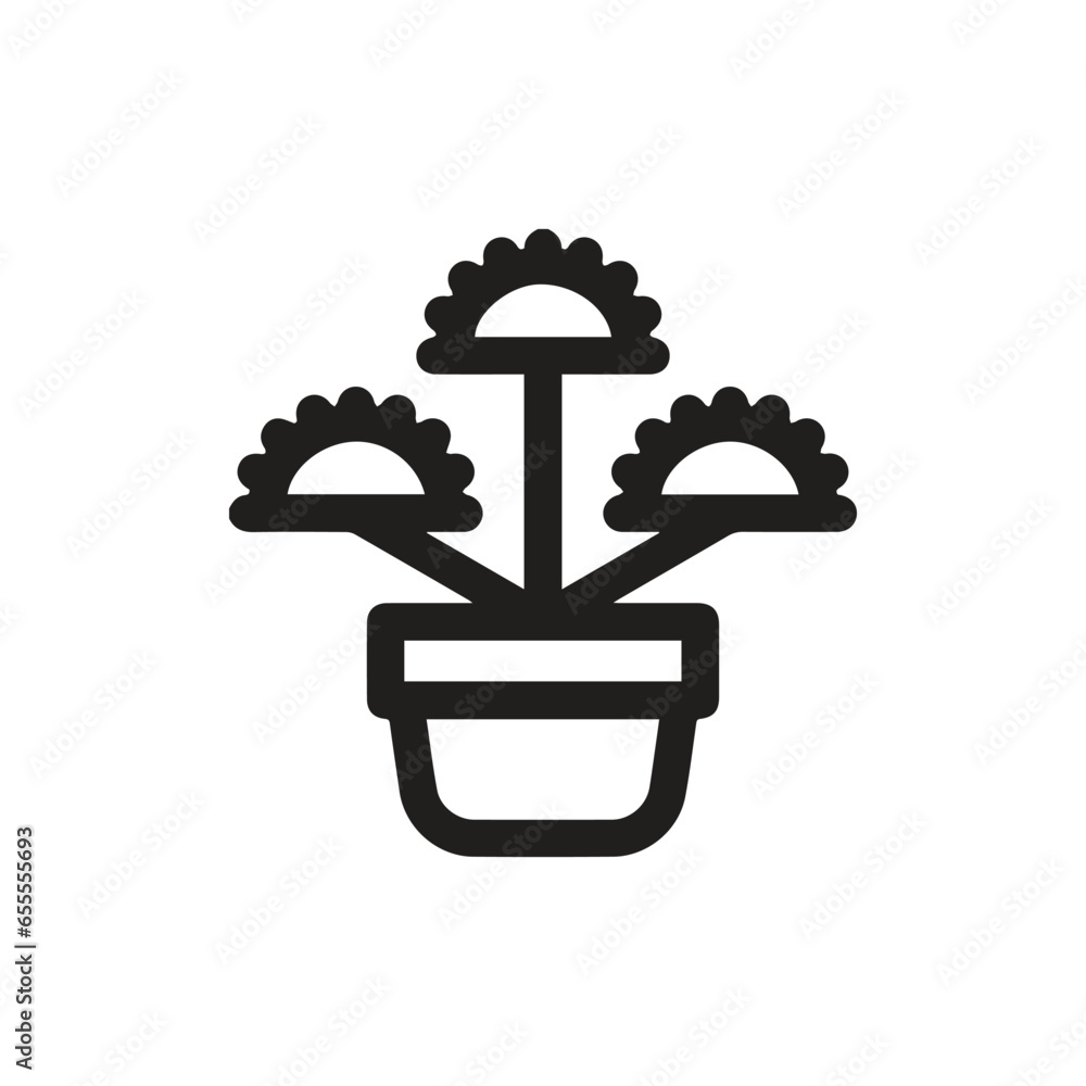 Poster plant icon vector. linear style sign for mobile concept and web design. plant symbol illustration. p