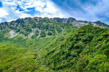 Fototapeta na wymiar 富山県立山黒部アルペンルートからの立山連峰の景色