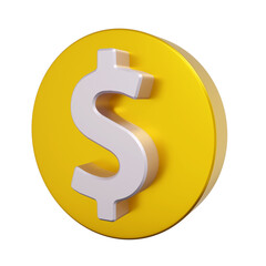 Naklejka premium Dollar sign 3D rendered icon design. 