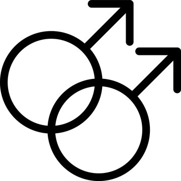 Gender line icons. Sexual orientation sign. LGBT symbols