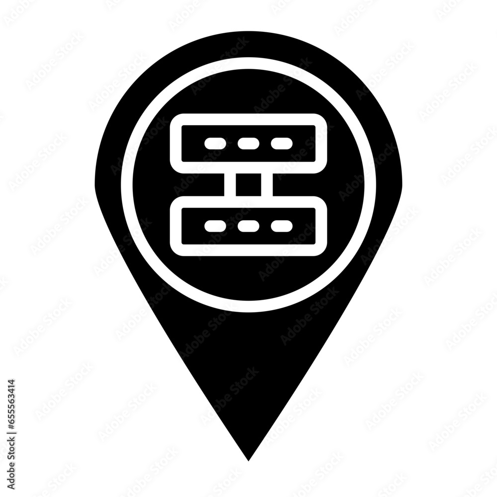 Poster vector design server location icon style
