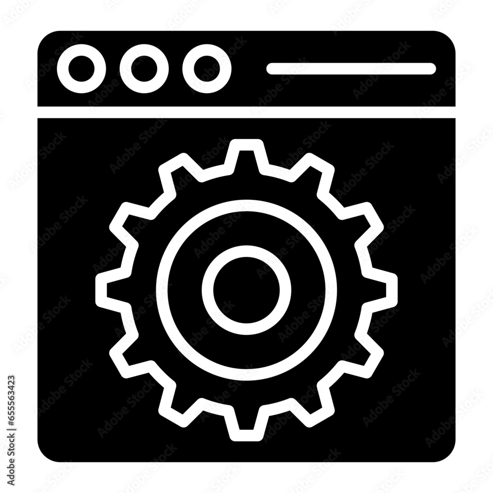Poster vector design browser setting icon style