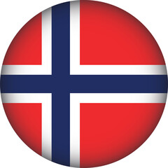  Norway Flag Round Shape